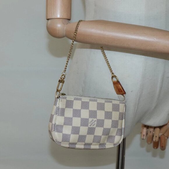 LOUIS VUITTON Damier Azur Mini Pochette Accessoires Pouch - Picture 1 of 16